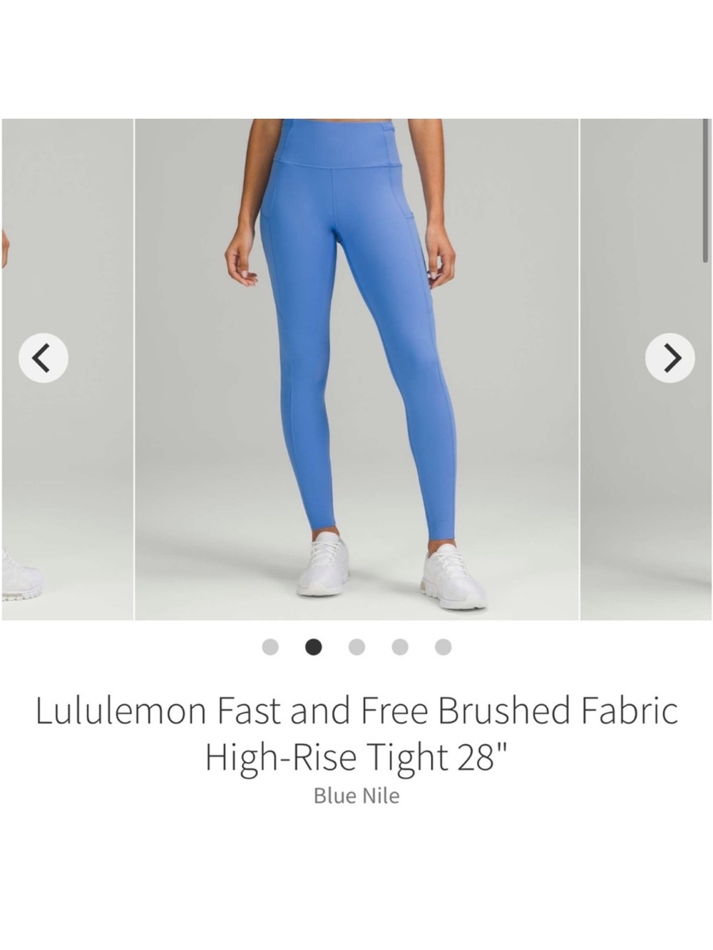 lululemon Fast And Free High Rise Tights 28" BLUE NILE Non Reflective Sz 4